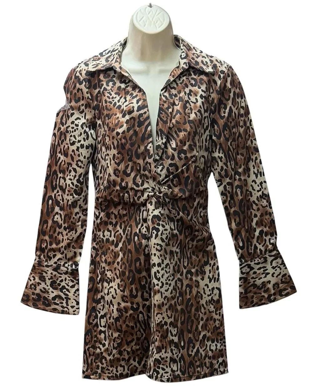 Cinq a Sept Mckenna Leopard Print Mini Dress in Brown NWT Size 2 - Picture 5 of 9
